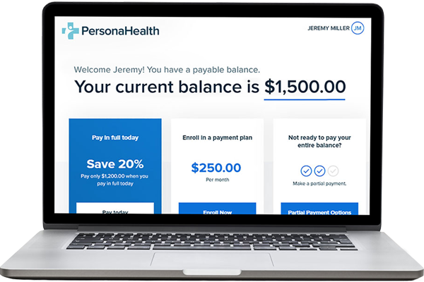 Laptop showing Payment Portal